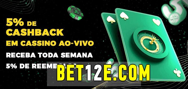 Promoções do cassino ao Vivo bet12